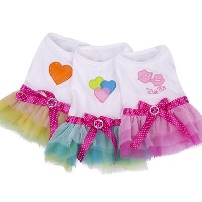 China Viable Wholesale Skirt Designer Dog Puppy Summer Dress Dog Clothing For Pet Pink Ribbon Tutu Skirt for sale