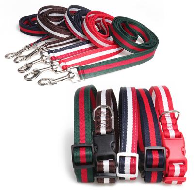 China Viable Cheap Wholesale Dog Walking Supplies Set Cat Pet Safety Buckle Collar And Nylon Classic Single Crossed Leash for sale