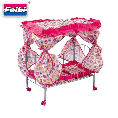 China Fei Li Metal Toys Metal Doll Bed For Dolls 12-18 Inch Furniture Toys Doll for sale