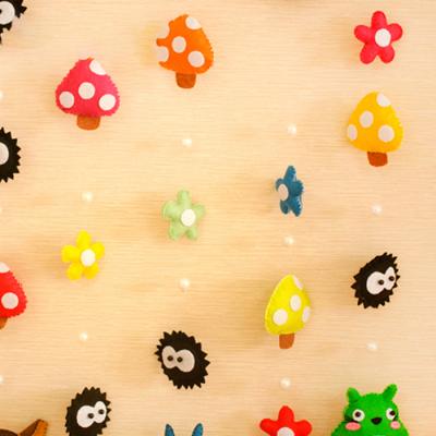 China Hot Sale Handmade Fashion Totoro Family Door Curtain Luxury Toy Eco-friendly Material Handmade Diy Toy Living Room Curtain Cloth for sale