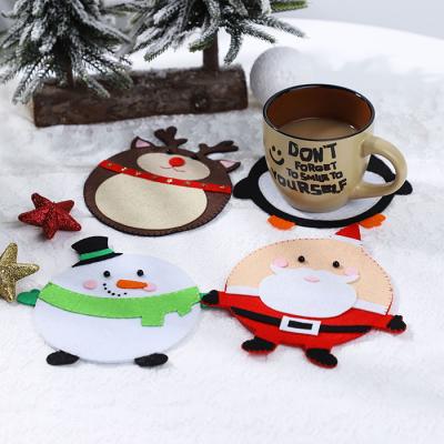 China Fashion Eco-friendly Material Chinese Design Toys Handmade Luxury Christmas Coaster Square Shape Hot Water Cup Pad Coaster for sale