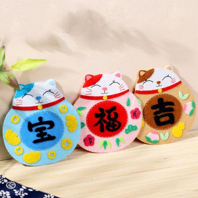 China Eco-friendly Material Specialty China Nonwoven Handmade Toys Kids Round Coasters Drinks Mats And Tea Coffee Beer Cup Pads for sale