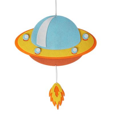 China Handmade UFO Eco-friendly Material Rocket Ornaments Pendant Top Kid Toys Hot Selling Amazon 2021 Customize Toy for sale