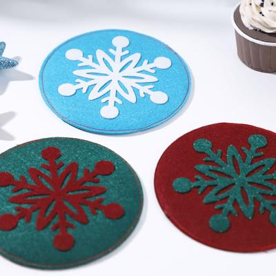 China Hot Selling Cheap Adults Kids Eco Material Christmas Toys Insulation Cheap Coaster Set Xmas Soft Toy for sale