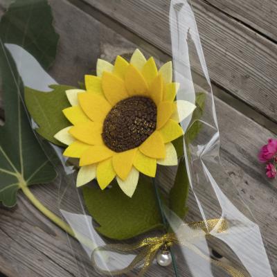 China Mini Sun Flowers Artificial Flower Eco-friendly Felt Craft Non Woven Material Handmade For Home Decor for sale