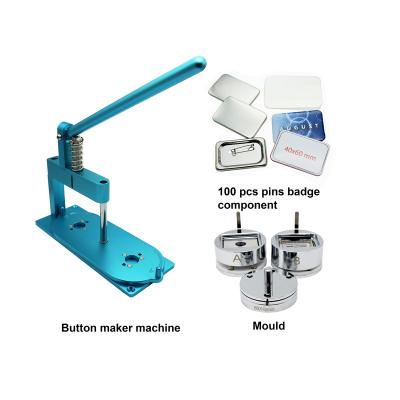 China Wholesale Hotels China Rectangle 40x60mm Button Making Machine Metal Mold Kit for sale