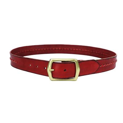 China WMYP Metal Buckle Leather Belt Simple Pure Hand Sewn Women's Handmade Belt WE-A31 for sale