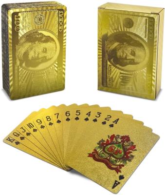 China Premium Paper Custom Printing Waterproof Poker Card 24k Gold Plastic Playing Cards for sale