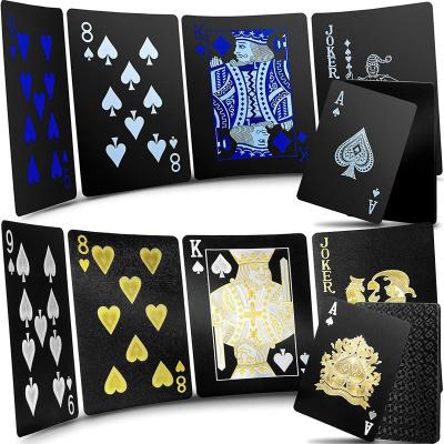 China Entertaiment Playing Cards Casino Custom Logo Plastic Waterproof Poker Black Playing Cards for sale