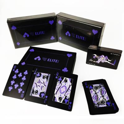 China Black Entertaiment Playing Cards PVC Poker Card Custom Printing Plastic Playing Cards for sale