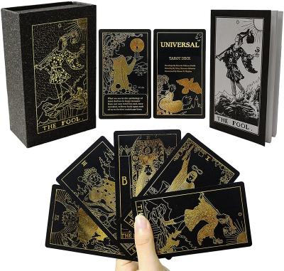 China Tarot card deck custom printing deck gold foil divination tarot card deck with guidebook and box for sale