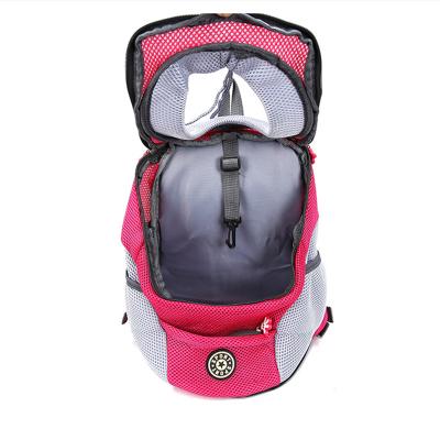 China Portable Travel Front Bag Mesh Backpack Pet Cat Dog Carrier Bag Double Shoulder Breathable for sale