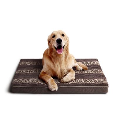 China Dark Brown Breathable Large Netting Anti Worry Luxury Memory Foam Dog Beds for sale