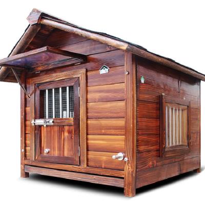 China Wholesale Removable Cover Wooden Kennel Outdoor Solid Rainproof Wooden Pet House for sale