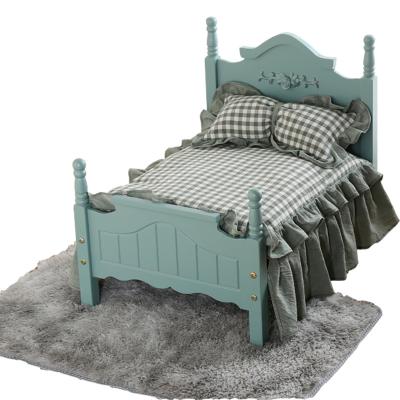 China Hot Selling High Quality Natural Wooden Princess Dog BedWood Pet Cover Removable for sale