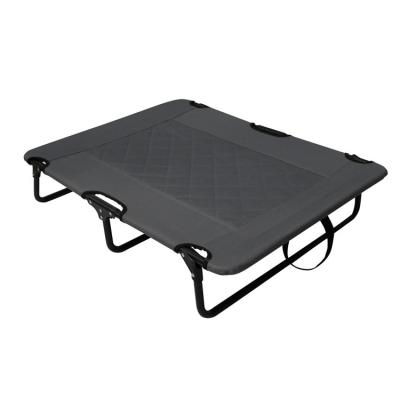 China Dark Gray Winter Warm Outdoor Dog Folding Travel Camping Automatic Freestanding Bed for sale