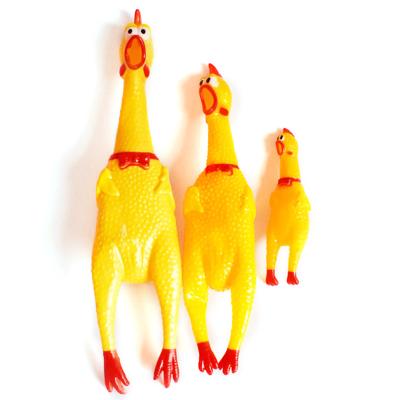 China Safety Viable Healthy Squeaky Squeaky Funny Rubber Dog Chicken Molar Chew Toy for sale