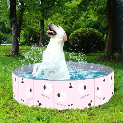 China Outdoor Portable Folding PVC Pet Tub Folding Sets Cat Swimming Bath Pool Stored Cleaning Dog for sale