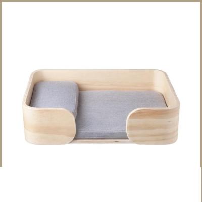 China Dismountable Wholesale Dismountable Pet Garbage Wooden Box Cat Blanket Sofa Small Pet Solid Wooden Bed for sale