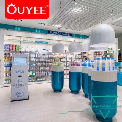 China Pharmacy shop retail store mall department store decoration medical pharmacy store counter design for sale