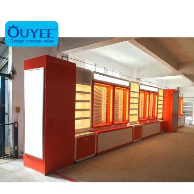 China Mobile Phone Shop Display Customized Painting Mobile Phone Shop Display Luxury Baking Wood Furniture for sale