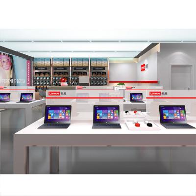 China High End Laptop Store Electronics Store Display Interior Fitout Design, Wooden Computer Store Electronic Store Display Design for sale