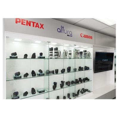 China Mobile phone store display factory supplier camera accessories shop decoration design, new style camera store display for sale