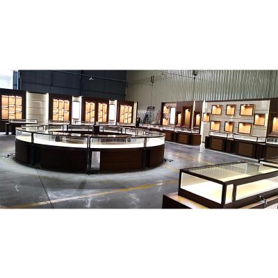 China Jewelry Shop Display Tempered Glass Jewelry Shop Wall Cabinet Showcase for sale