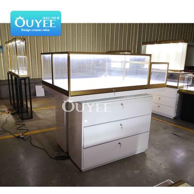 China Custom Furniture Used Jewelry Display Showcase Glass Cabinet Shop Jewelry Display Counter for sale