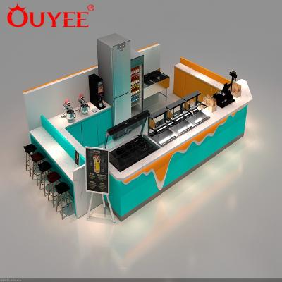 China Juice Kiosk Shopping Mall orange coffee shop display business ideas for sale