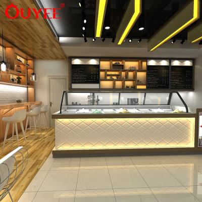 China Coffee Shop Display Furniture Customized Coffee Bar Counter Wood Design for sale