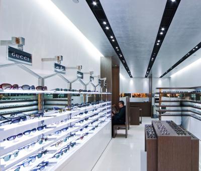 China High Quality Optical Shop Showcase Store Fixtures Glasses Show Rods Optical Store Decoration Wall Mounted Locking Sunglasses Display for sale