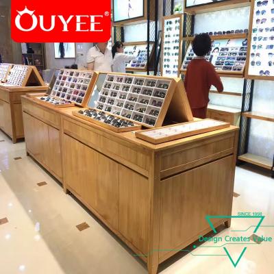 China Best Price Retail Optical Store Eyewear Showcase Wooden Sunglasses Showcases Optical Cabinet Store Decoration for sale