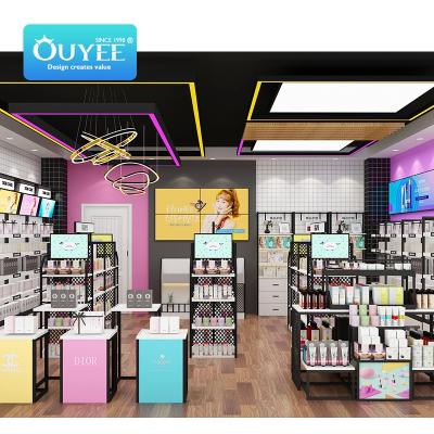 China Movable Cosmetic Store Shelves Cosmetic Display Store Retail Store Store Cosmetic Shelf for sale