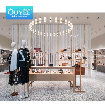 China Popular store clothes shop display units fashion shoe store design handbag showcase for sale