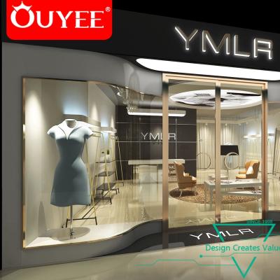 China Lady's clothes shop fashion retail garment display store furniture outdoor ladies shop decoration design for sale