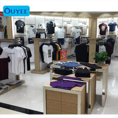 China Clothing store men's clothing store design clothes shop display furniture clothing rack clothing store fittings shelf for clothing for sale