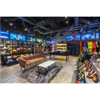 China Sports shop retail store sports store display rack fitness store design fittings and display sports store interior design decoration for sale