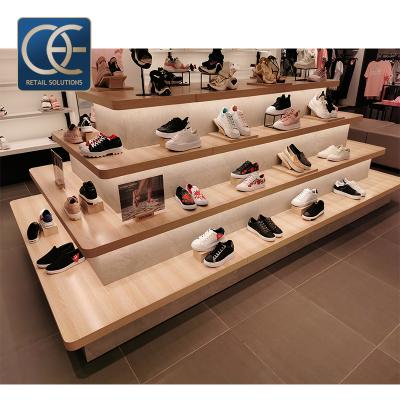 China Shoes Shop Unique Shoes Show Gondola Wall Display Rack Shoes Store Special Design With Wall Display Cabinet for sale