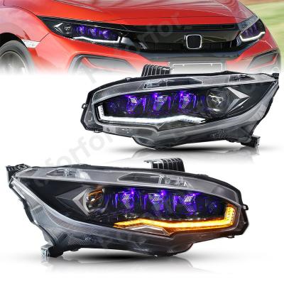 China 2016-2021 For Honda Civic 10 Generation Car Tail Light 2016-2021 For Honda Civic 10 Generation LED Headlight Assemblies, Modified Dual Lens For Star Diamond Models for sale