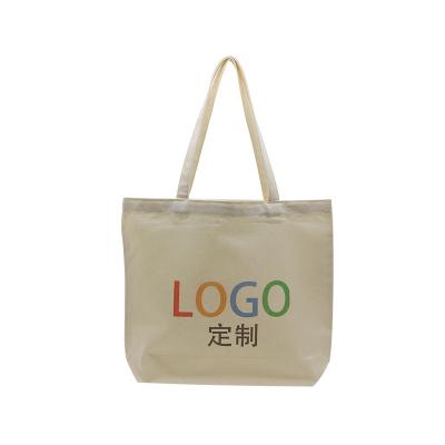 China 100%Eco-friendly Customized Eco-Friendly Logo Natural Color Canvas Promotional Shopping Tote Bag for sale