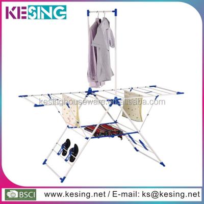 China Folding 2 Layers Foldable Clothes Air Dryer Hanger Mental Material Fabric Drying Rack for sale