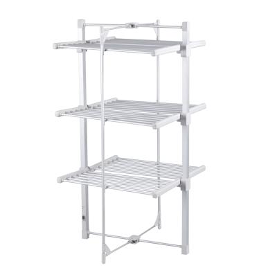 China 3 Row Plastic Aluminum Folding Electric Heating Clothes Airer Drying Rack for sale