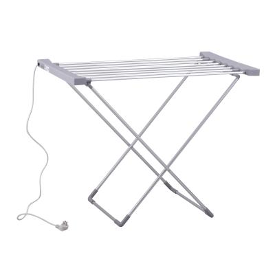 China Heating Folding Electric Folding Clothes Rack Drying Laundry Airer Aluminum Rails for sale