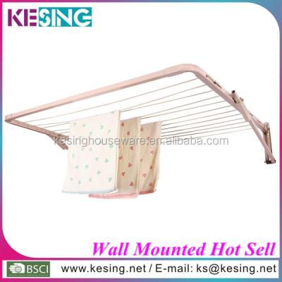 China Wall Mounted Portable Folding Steel Wall Mounted Clothes Drying Rack for sale