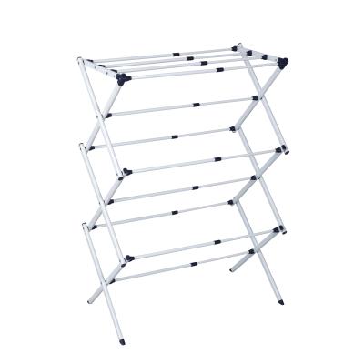 China New Folding Point 3 Tier Folding Steel Clothes Drying Rack With CKD Packing for sale