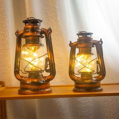 China Retro Kerosene Table Lamp Camping Classic Battery Cable For Home Folding Handle Led Portable Retro Table Lamp Kerosene Modeling Light for sale