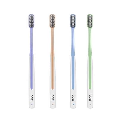 China Spiral Stiffens 0.01mm FROG ISO Approved Wholesale Cheap Ergonomic Natural Charcoal Carbon Bristle Toothbrush for sale