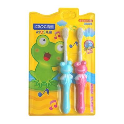 China Super Soft Erasers Care FROG Cartoon Handle Toothbrushes Wholesale Kid Dental Oral Care Baby Brush Super Soft Kids Toothbrush for sale