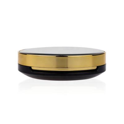 China Luxury Recycled Black Materials Gold Makeup BB CC Air Cushion Box With Mirror Base Case for sale